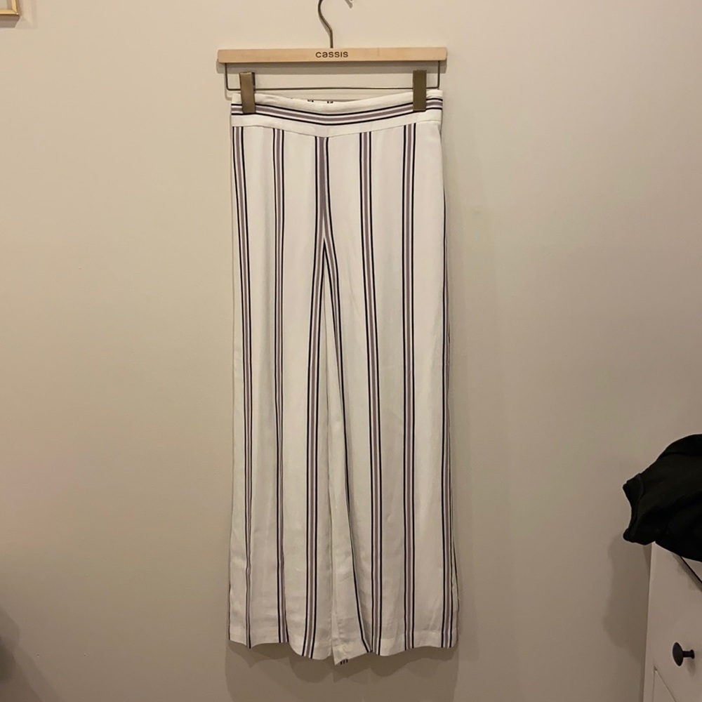 Dynamite white striped flowy pants